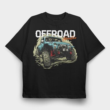 Adventure Offroad Jeep, Tricou Oversize Barbati (Unisex)