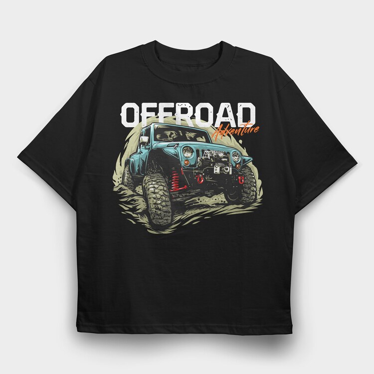 Adventure Offroad Jeep, Tricou Oversize Barbati (Unisex)
