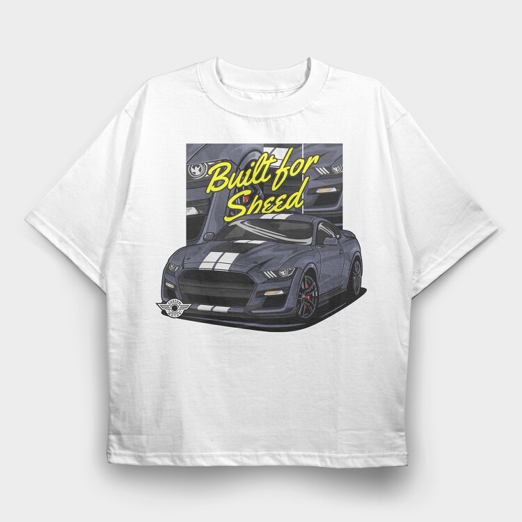 Built for Speed Mustang, Tricou Oversize Barbati (Unisex)