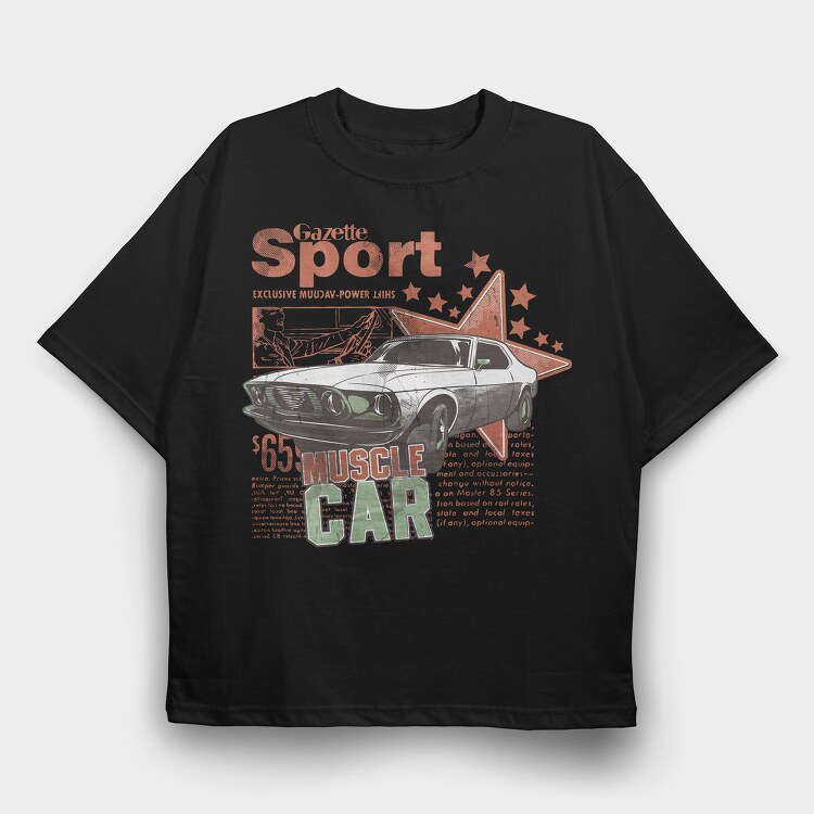 Gazette Sport Muscle Car 65, Tricou Oversize Barbati (Unisex)