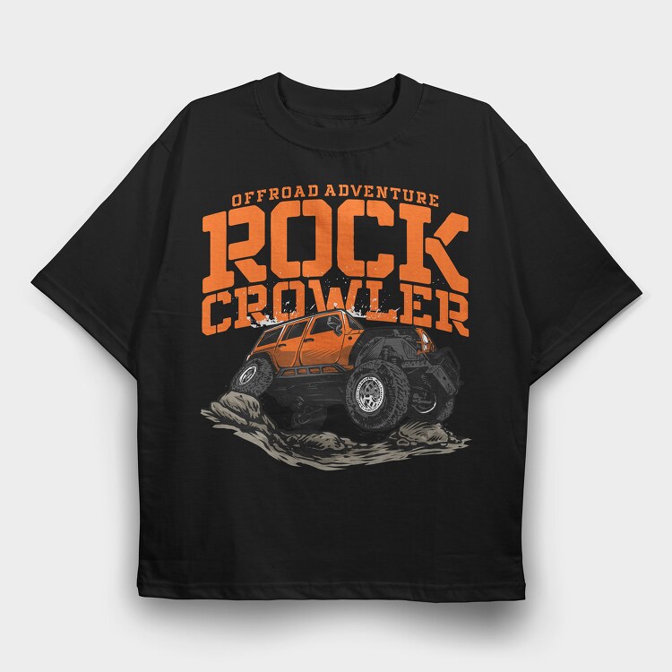 Offroad Adventure Rock Crowler Jeep, Tricou Oversize Barbati (Unisex)