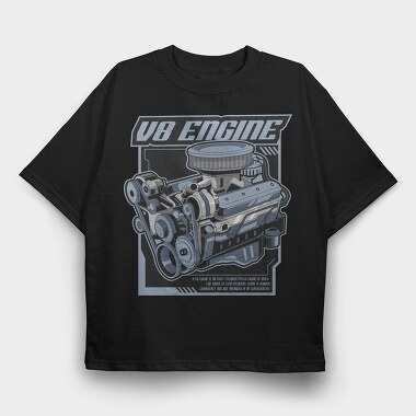 V8 Engine, Tricou Oversize Barbati (Unisex)