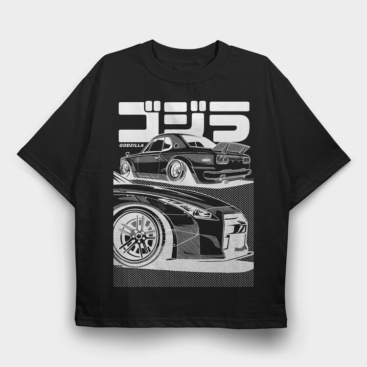 Car Godzilla, Tricou Oversize Barbati (Unisex)