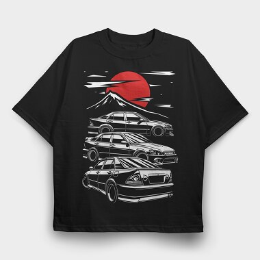 Jdm Altezza Sunset Mountain, Tricou Oversize Barbati (Unisex)