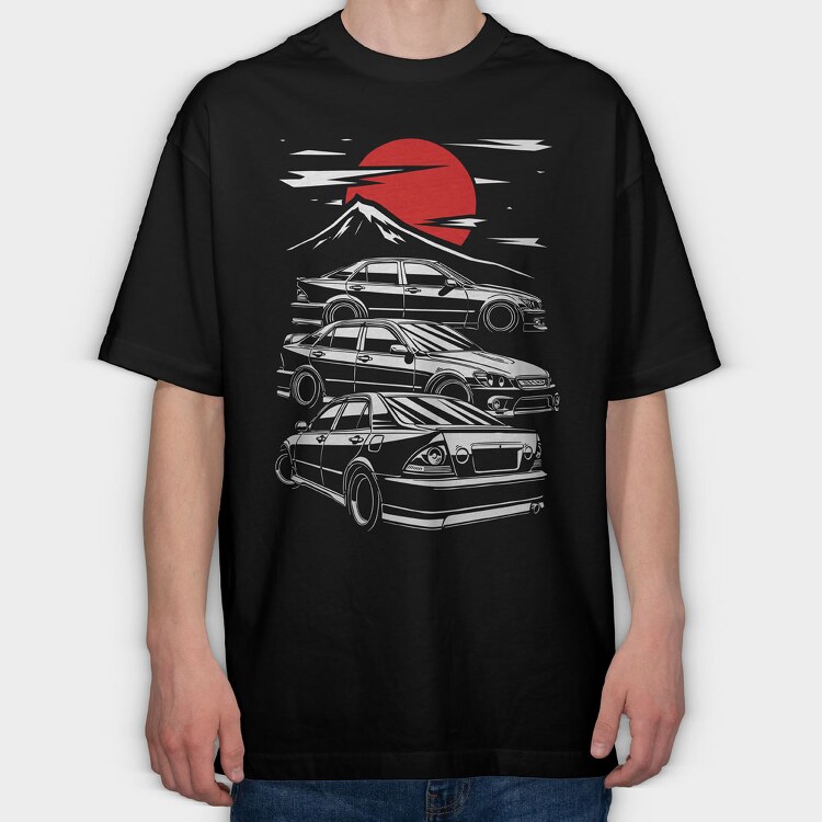 Jdm Altezza Sunset Mountain, Tricou Oversize Barbati (Unisex)