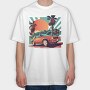 Classic Car Convertible With Scenic, Tricou Oversize Barbati (Unisex)