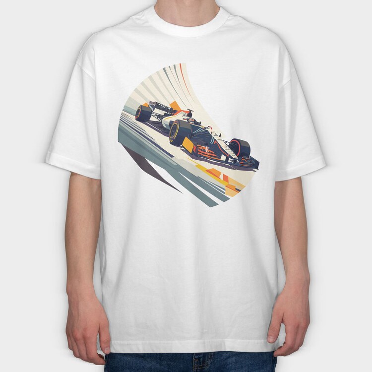Formula Racing Car Bauhaus Abstract, Tricou Oversize Barbati (Unisex)