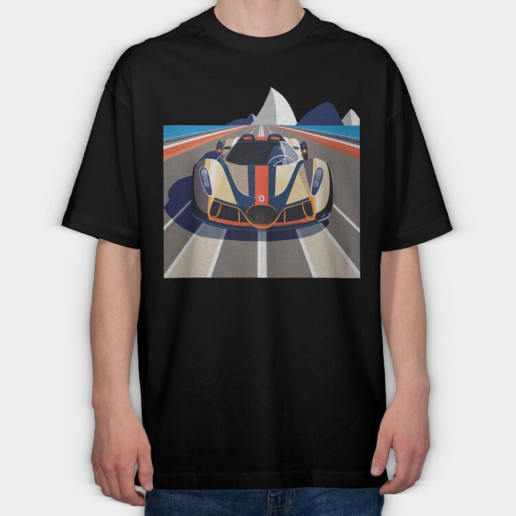 Retro Vintage Supercar, Tricou Oversize Barbati (Unisex)