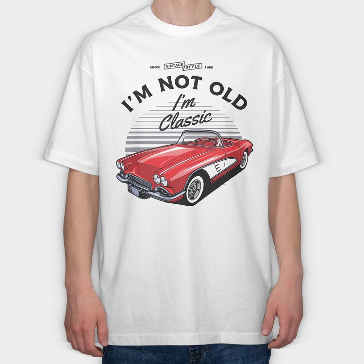 1961 Chevrolet Corvette, Tricou Oversize Barbati (Unisex)