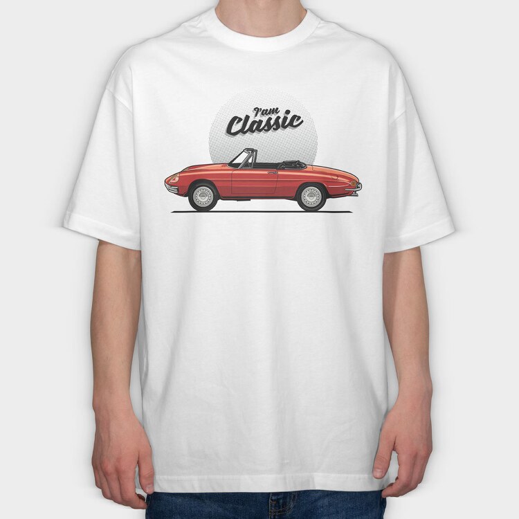 Alfa Romeo Duetto 1966, Tricou Oversize Barbati (Unisex)