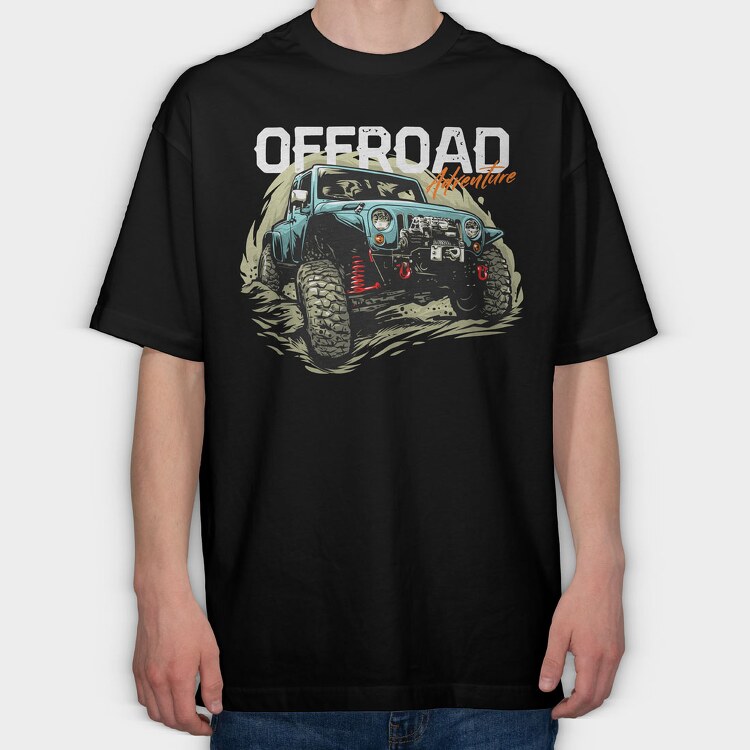 Adventure Offroad Jeep, Tricou Oversize Barbati (Unisex)