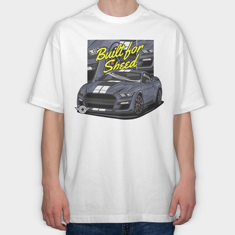 Built for Speed Mustang, Tricou Oversize Barbati (Unisex)