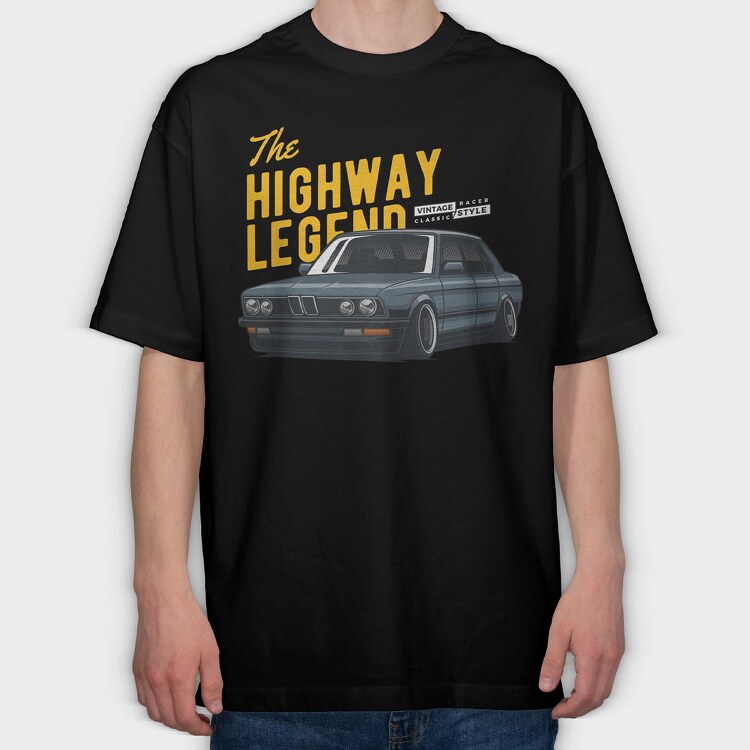 Highway Legend Bmw, Tricou Oversize Barbati (Unisex)