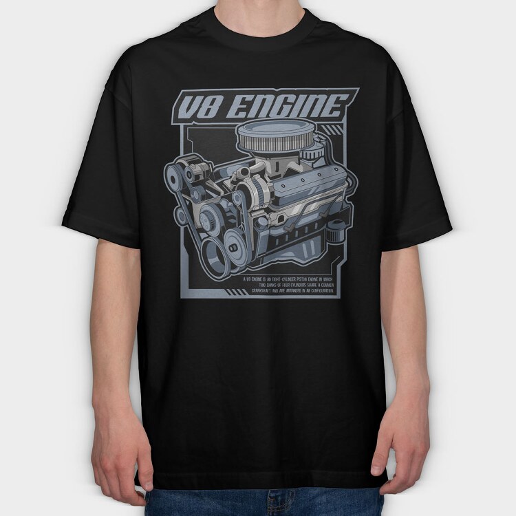 V8 Engine, Tricou Oversize Barbati (Unisex)