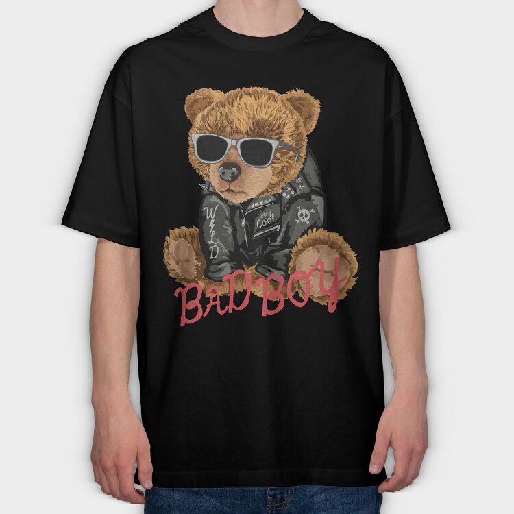 Bad Boy Teddy Bear, Tricou Oversize Barbati (Unisex)