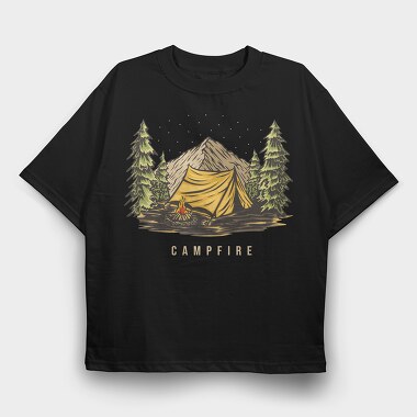 Campfire 3, Tricou Oversize Barbati (Unisex)