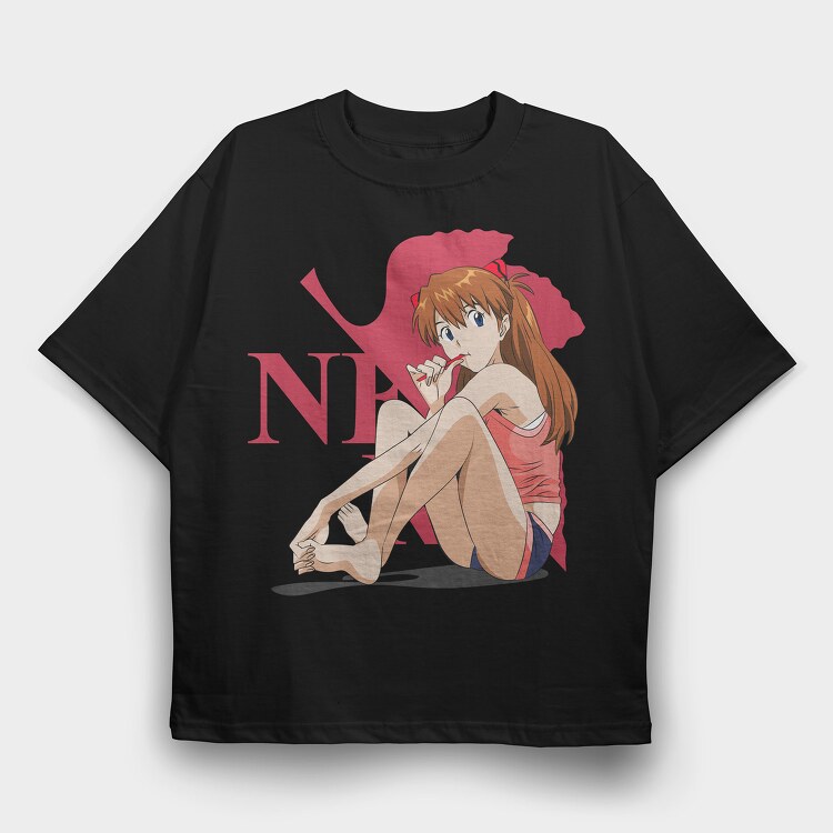 Asuka Langley Sohryu, Tricou Oversize Barbati (Unisex)