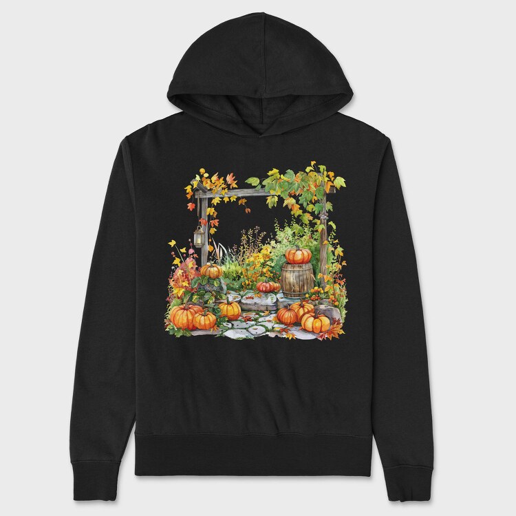Autumn Garden Pumpkins, Hanorac Oversize Barbati (Unisex)