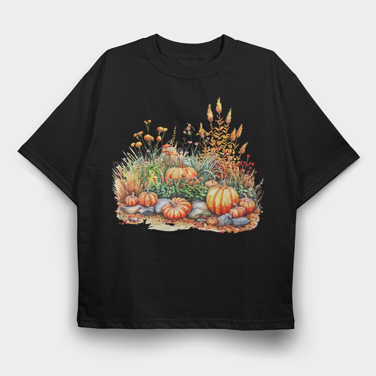 Autumn Harvest Pumpkins, Tricou Oversize Barbati (Unisex)