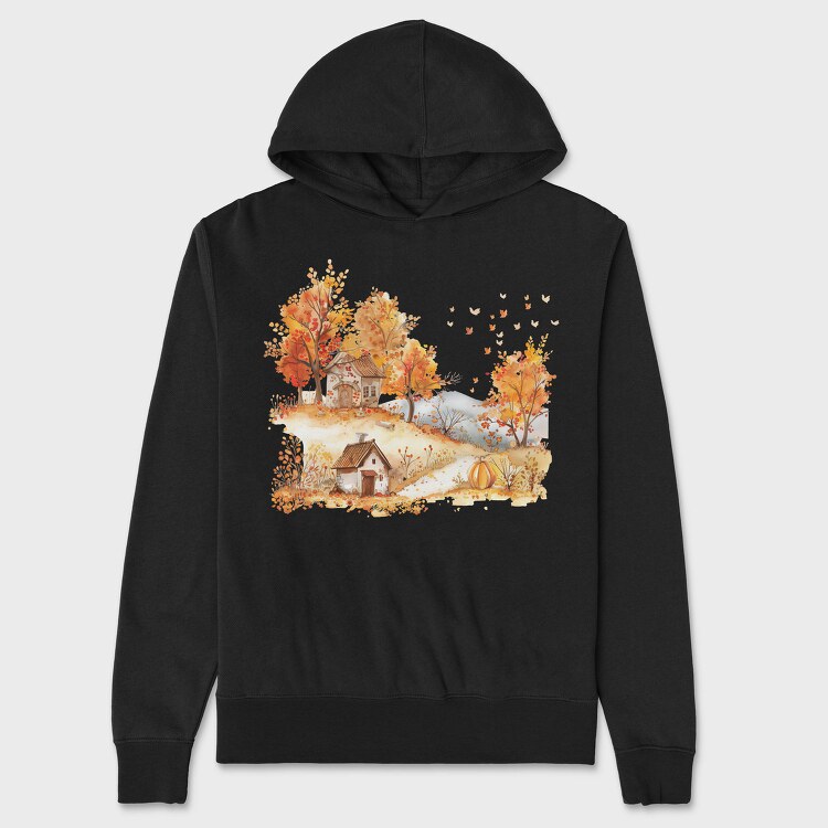 Autumn Hut Pumpkin, Hanorac Oversize Barbati (Unisex)