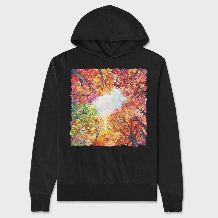 Autumn Leaves Forest, Hanorac Oversize Barbati (Unisex)