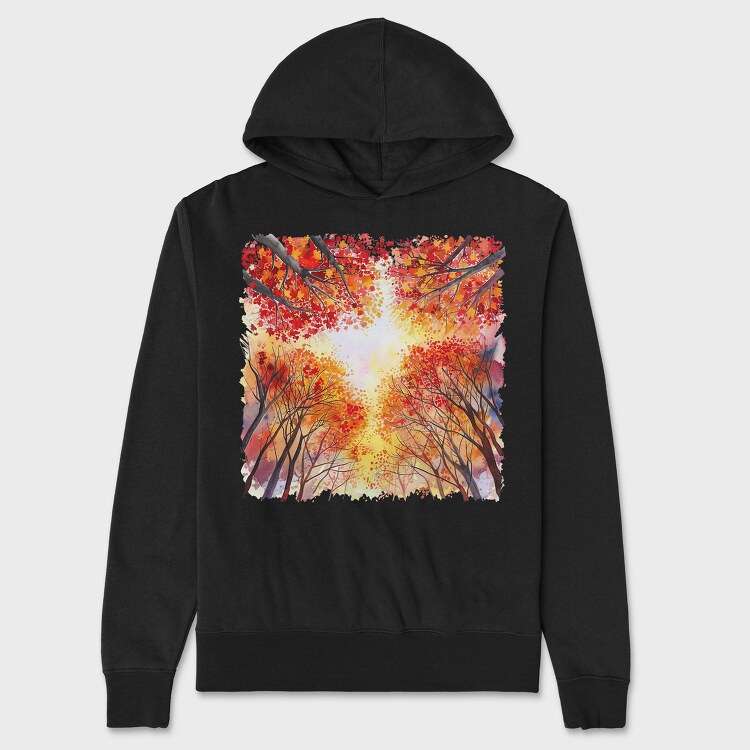 Autumn Leaves Path, Hanorac Oversize Barbati (Unisex)