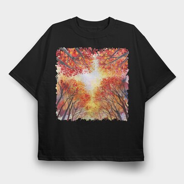 Autumn Leaves Path, Tricou Oversize Barbati (Unisex)