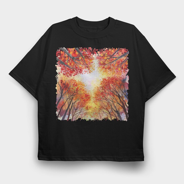Autumn Leaves Path, Tricou Oversize Barbati (Unisex)