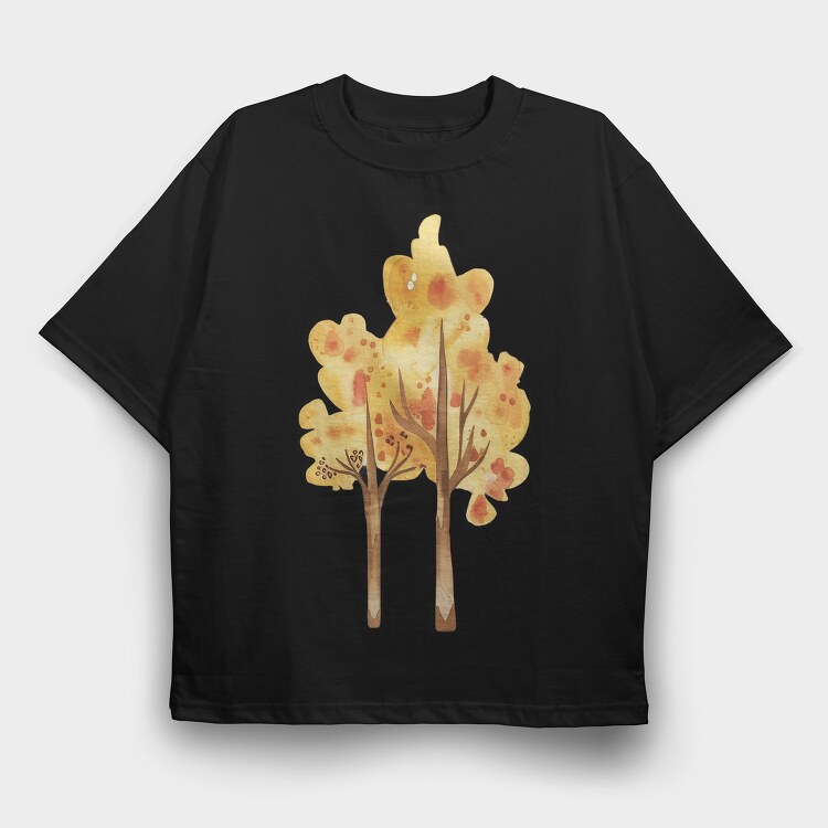 Autumn Leaves Tree, Tricou Oversize Barbati (Unisex)