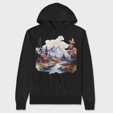 Autumn Mountain Stream, Hanorac Oversize Barbati (Unisex)