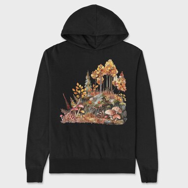Autumn Mushrooms Forest, Hanorac Oversize Barbati (Unisex)