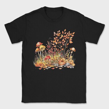 Autumn Mushrooms Leaves, Tricou Barbati (Unisex)
