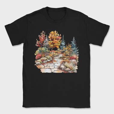 Autumn Pathway Watercolor, Tricou Barbati (Unisex)