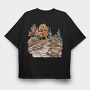 Autumn Pathway Watercolor, Tricou Oversize Barbati (Unisex)