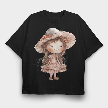Autumn Pink Girl, Tricou Oversize Barbati (Unisex)