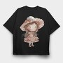 Autumn Pink Girl, Tricou Oversize Barbati (Unisex)