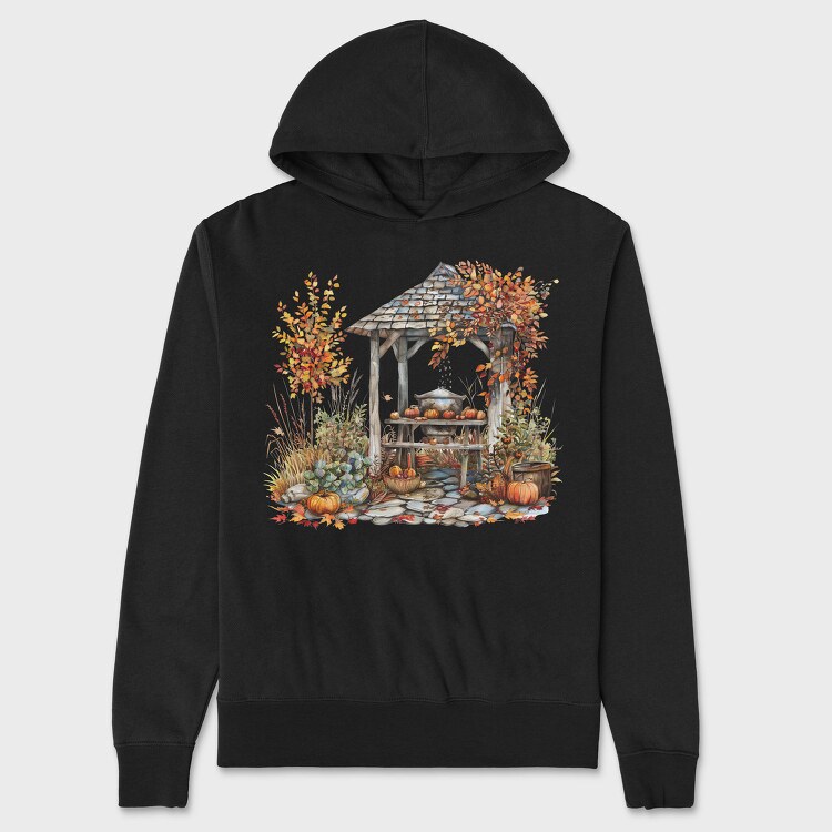Autumn Pumpkin Garden, Hanorac Oversize Barbati (Unisex)