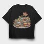 Autumn Pumpkins Garden, Tricou Oversize Barbati (Unisex)