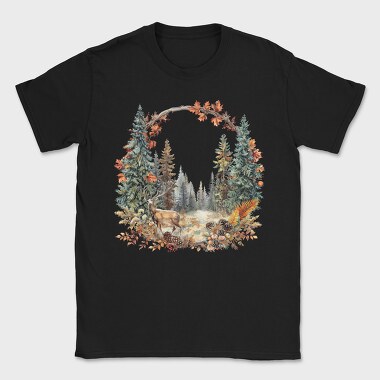 Autumn Wreath Deer, Tricou Barbati (Unisex)