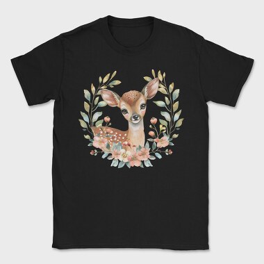 Baby Deer Flowers, Tricou Barbati (Unisex)