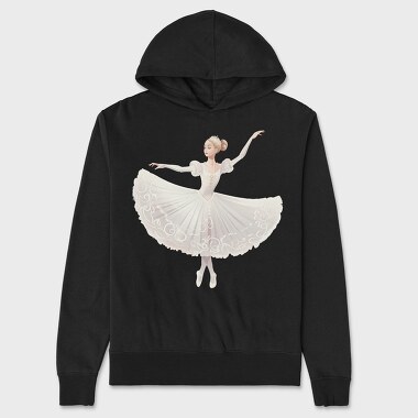 Ballet Dancer Illustration, Hanorac Oversize Barbati (Unisex)