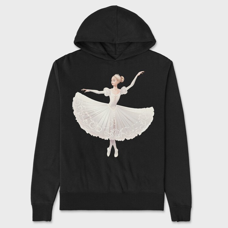 Ballet Dancer Illustration, Hanorac Oversize Barbati (Unisex)