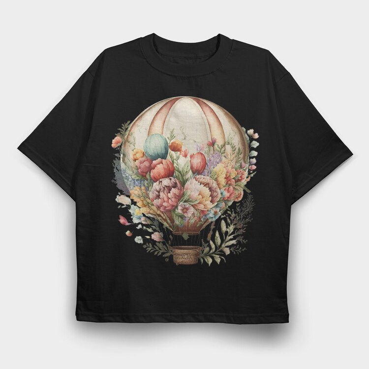 Balloon Floral Blooms, Tricou Oversize Barbati (Unisex)