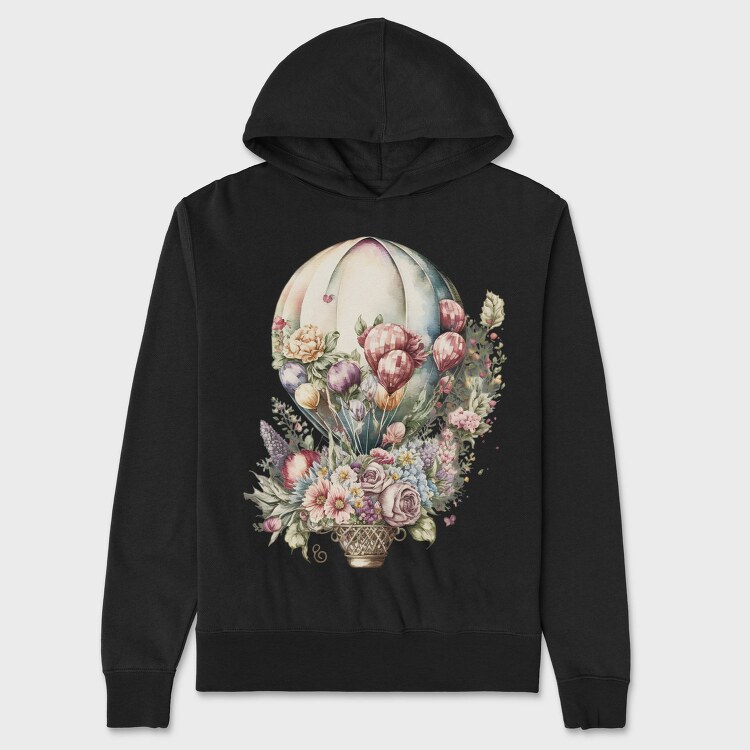 Balloon Floral Fairytale, Hanorac Oversize Barbati (Unisex)