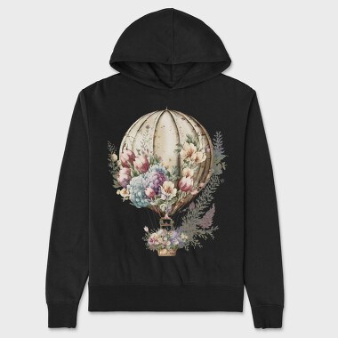 Balloon Floral Flight, Hanorac Oversize Barbati (Unisex)