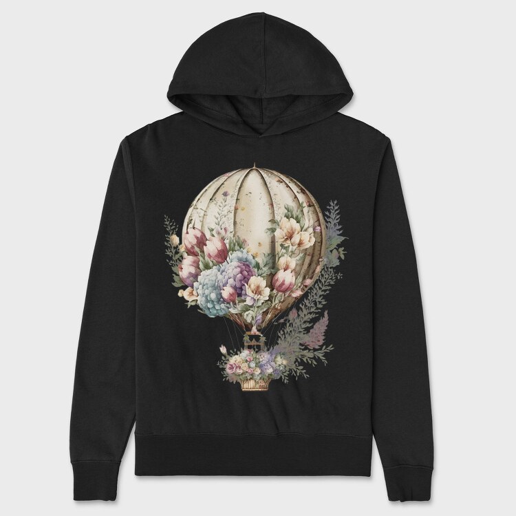 Balloon Floral Flight, Hanorac Oversize Barbati (Unisex)