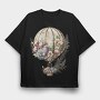 Balloon Floral Flight, Tricou Oversize Barbati (Unisex)