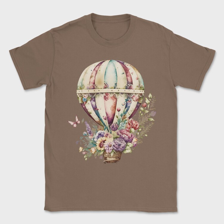 Balloon Floral Journey, Tricou Barbati (Unisex)