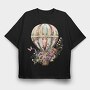 Balloon Floral Journey, Tricou Oversize Barbati (Unisex)