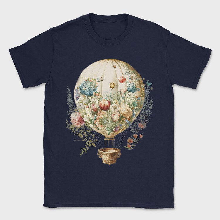 Balloon Floral Sky, Tricou Barbati (Unisex)